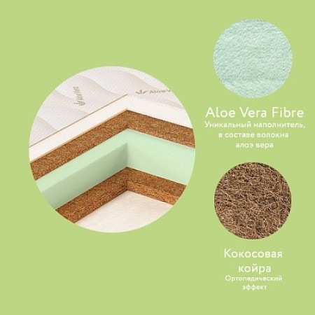 Детский матрас Plitex Aloe Vera Nature 120х60х10см (АВ-15/1) А-14